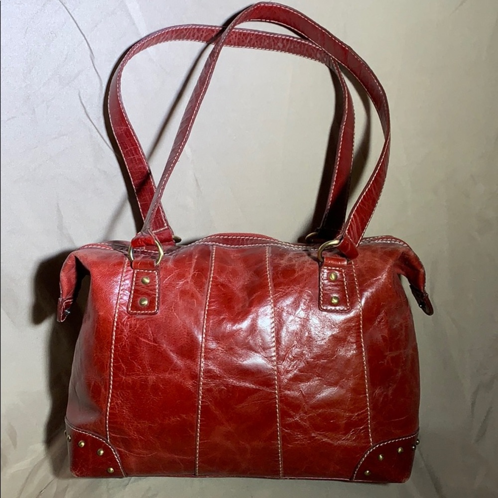Red Leather Satchel handbags